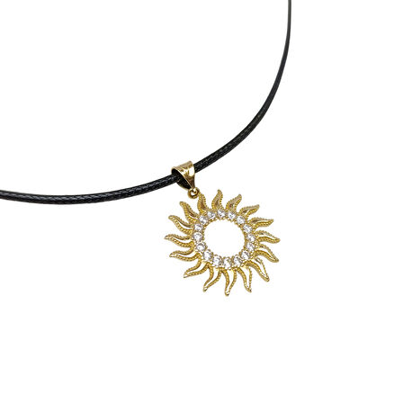 Güneş Kolye 14 Ayar Altın HD VİDEOLU