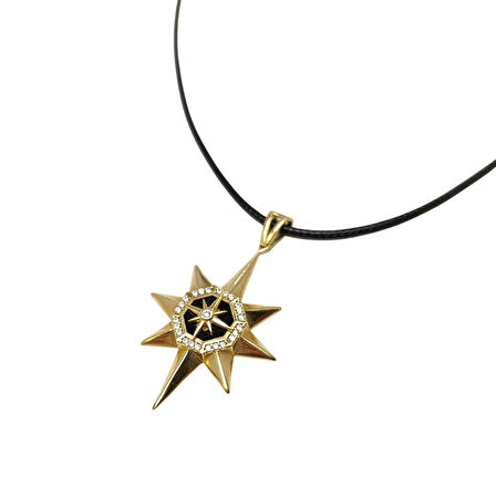 Madalyon Kuzey Yıldızı Kolye 14 Ayar Altın HD VİDEOLU