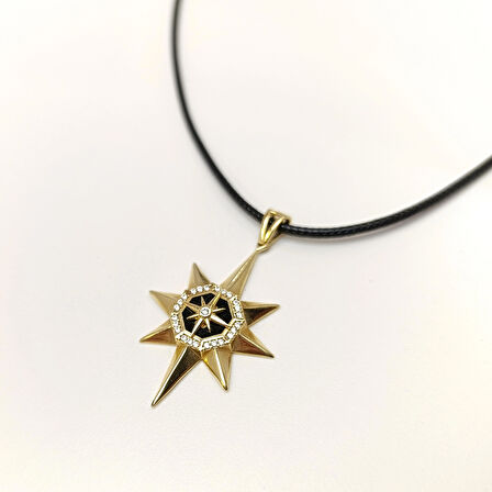 Madalyon Kuzey Yıldızı Kolye 14 Ayar Altın HD VİDEOLU