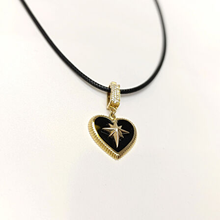 Madalyon Kalpli Kuzey Yıldızı Kolye 14 Ayar Altın HD VİDEOLU