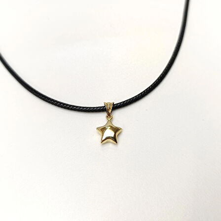 9mm Tombiş Yıldız Kolye 14 Ayar Altın HD VİDEOLU