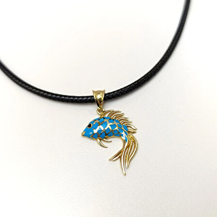 Peçeli Kuyruk Japon Balığı Kolye 14 Ayar Altın  HD VİDEOLU