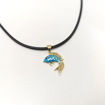 Peçeli Kuyruk Japon Balığı Kolye 14 Ayar Altın  HD VİDEOLU