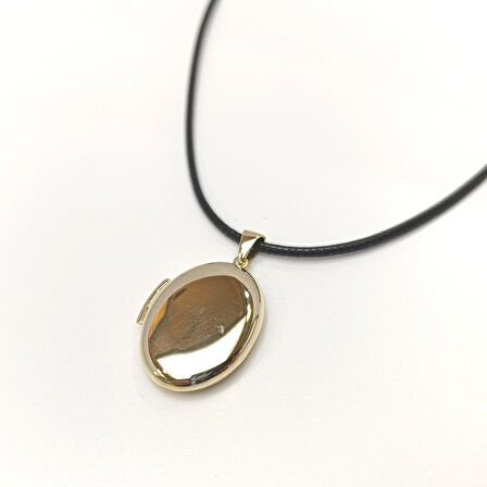 35mm Açılır Oval Resim Kutusu Kolye 14 Ayar Altın  HD VİDEOLU