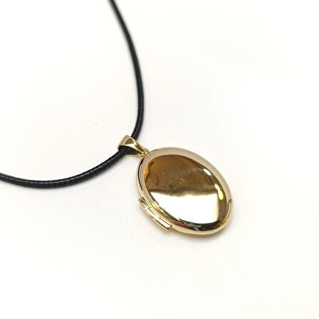 35mm Açılır Oval Resim Kutusu Kolye 14 Ayar Altın  HD VİDEOLU