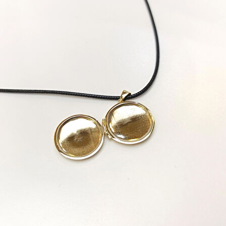 25mm Açılır Yuvalak Resim Kutusu Kolye 14 Ayar Altın  HD VİDEOLU