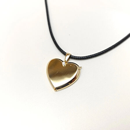 23mm Açılır Kalpli Resim Kutusu Kolye 14 Ayar Altın  HD VİDEOLU