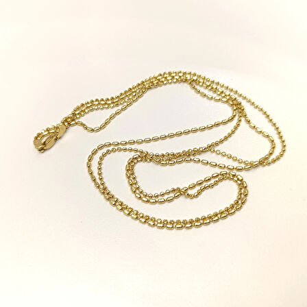 55cm 3.4mm İki sıralı Toplu Zincir Kolye 14 Ayar Altın HD VİDEOLU