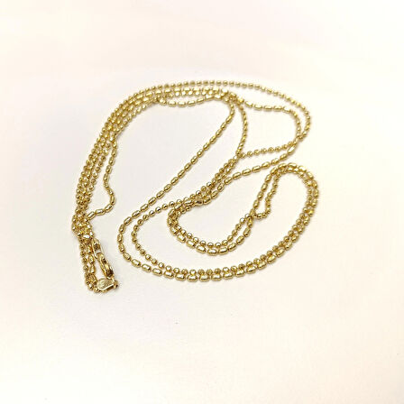 55cm 3.4mm İki sıralı Toplu Zincir Kolye 14 Ayar Altın HD VİDEOLU