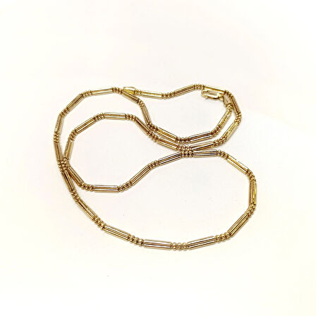 58cm 2.9mm İki sıralı Toplu Zincir Kolye 14 Ayar Altın HD VİDEOLU