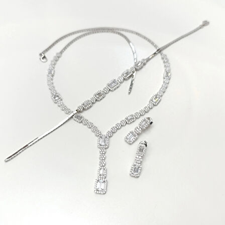 Baget Taşlı Set Takım 14 Ayar Altın