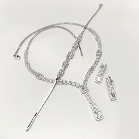 Baget Taşlı Set Takım 14 Ayar Altın