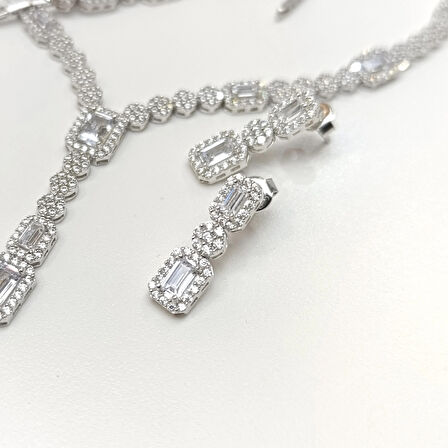 Baget Taşlı Set Takım 14 Ayar Altın