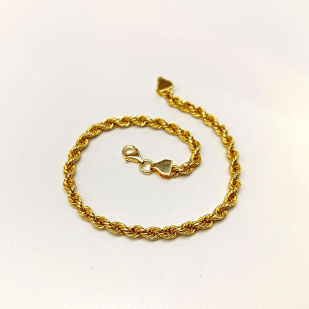 3.7mm Halat Bileklik Künye 14 Ayar Altın HD VİDEOLU