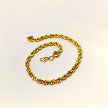 3.7mm Halat Bileklik Künye 14 Ayar Altın HD VİDEOLU