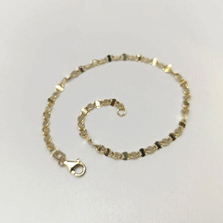 Pullu Bileklik Künye 14 Ayar Altın HD VİDEOLU