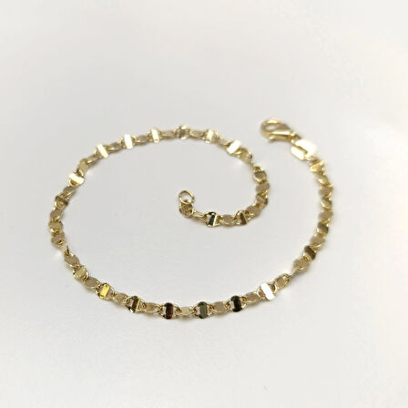 Pullu Bileklik Künye 14 Ayar Altın HD VİDEOLU