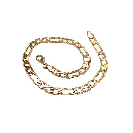 Döküm Figaro Bileklik Künye 14 Ayar Altın HD VİDEOLU