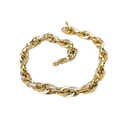 6.5mm Palamut Haloy Bileklik Künye 14 Ayar Altın HD VİDEOLU