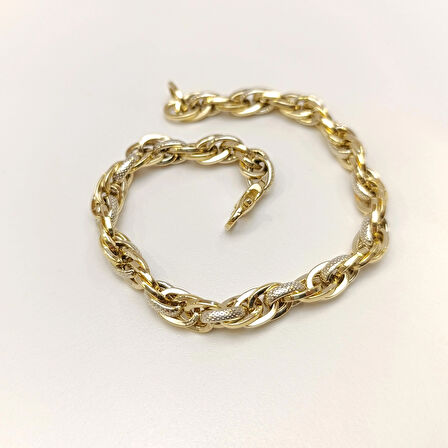 6.5mm Palamut Haloy Bileklik Künye 14 Ayar Altın HD VİDEOLU