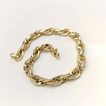 6.5mm Palamut Haloy Bileklik Künye 14 Ayar Altın HD VİDEOLU