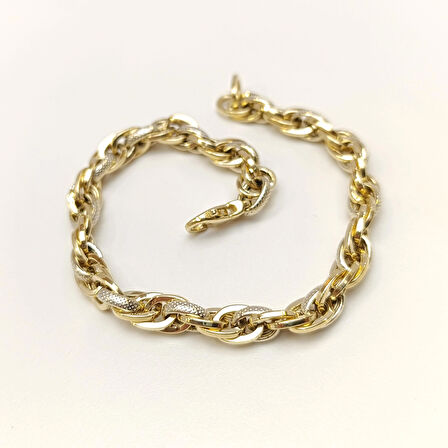 6.5mm Palamut Haloy Bileklik Künye 14 Ayar Altın HD VİDEOLU