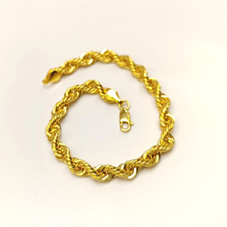 5.5mm Halat Bileklik Künye 14 Ayar Altın HD VİDEOLU