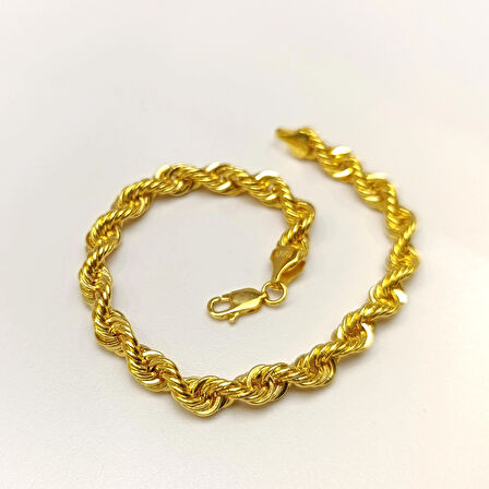 5.5mm Halat Bileklik Künye 14 Ayar Altın HD VİDEOLU