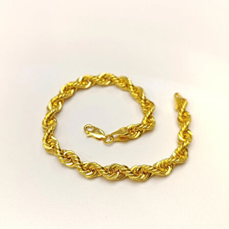 5.5mm Halat Bileklik Künye 14 Ayar Altın HD VİDEOLU