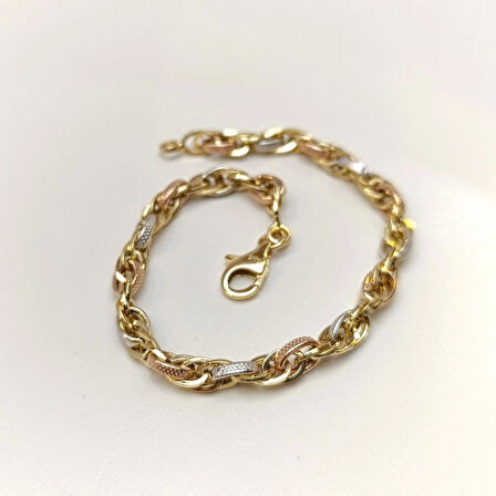 5.5mm Palamut Haloy Bileklik Künye 14 Ayar Altın HD VİDEOLU