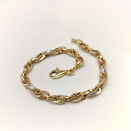 5.5mm Palamut Haloy Bileklik Künye 14 Ayar Altın HD VİDEOLU