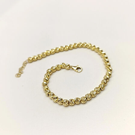 4mm Dorika Toplu Bileklik Künye 14 Ayar Altın HD VİDEOLU