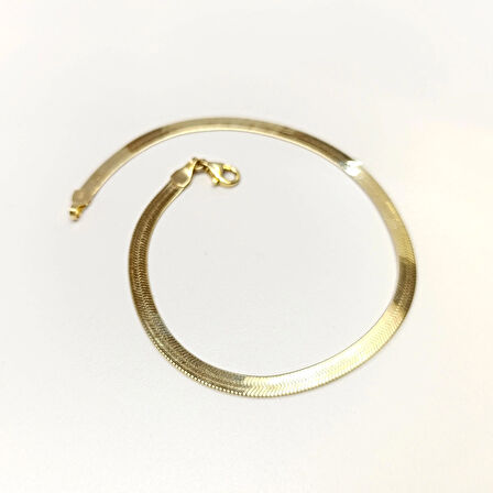 3.7mm Ezme Balık Sırtı İtalyan Bileklik Künye 14 Ayar Altın HD VİDEOLU