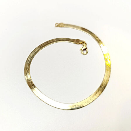 3.7mm Ezme Balık Sırtı İtalyan Bileklik Künye 14 Ayar Altın HD VİDEOLU