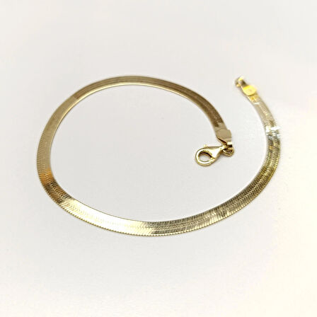 3.7mm Ezme Balık Sırtı İtalyan Bileklik Künye 14 Ayar Altın HD VİDEOLU