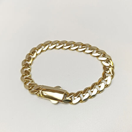 9.1mm Gurmet Bileklik Künye 14 Ayar Altın HD VİDEOLU