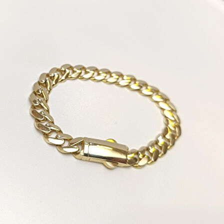 9.1mm Gurmet Bileklik Künye 14 Ayar Altın HD VİDEOLU