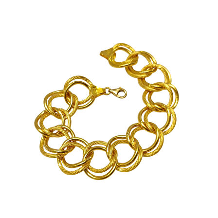 20mm Saman Yolu Bileklik Künye 22 Ayar Altın HD VİDEOLU