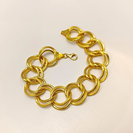 20mm Saman Yolu Bileklik Künye 22 Ayar Altın HD VİDEOLU