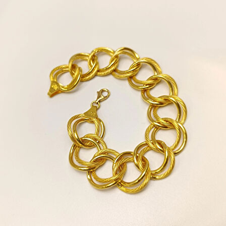 20mm Saman Yolu Bileklik Künye 22 Ayar Altın HD VİDEOLU