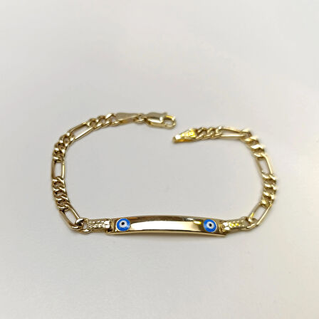 Çocuk İsim Yazılabilir Bileklik 14 Ayar Altın HD VİDEOLU