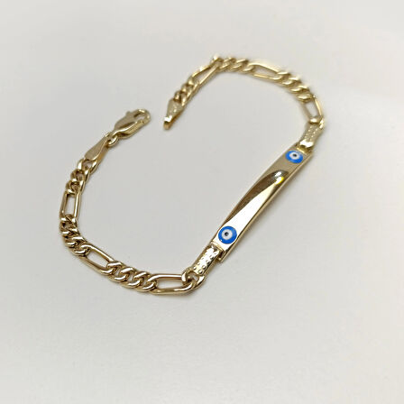 Çocuk İsim Yazılabilir Bileklik 14 Ayar Altın HD VİDEOLU