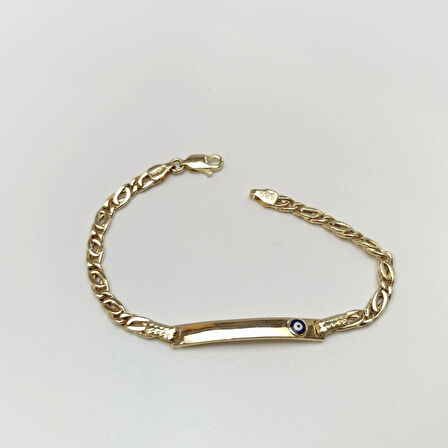 Çocuk İsim Yazılabilir Bileklik 14 Ayar Altın HD VİDEOLU