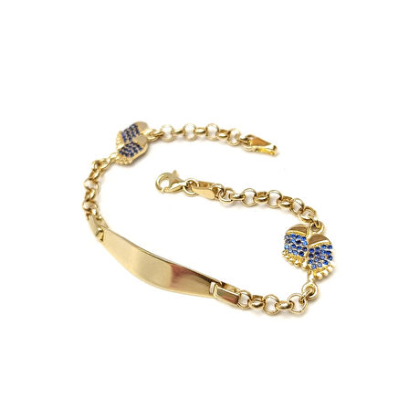 Çocuk İsim Yazılabilir Bileklik 14 Ayar Altın HD VİDEOLU