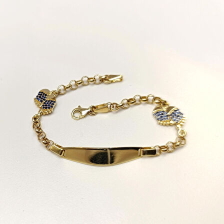 Çocuk İsim Yazılabilir Bileklik 14 Ayar Altın HD VİDEOLU