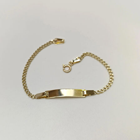 Çocuk İsim Yazılabilir Bileklik 14 Ayar Altın HD VİDEOLU