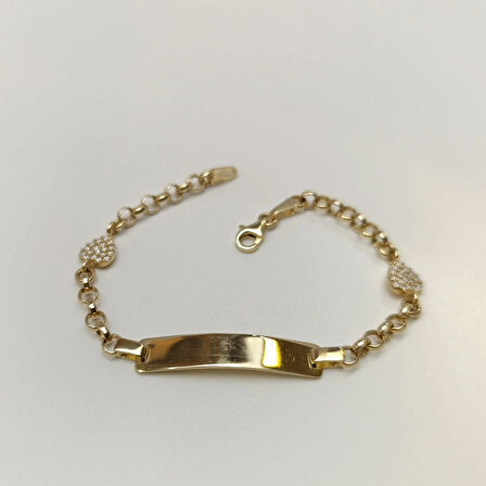 Çocuk İsim Yazılabilir Bileklik 14 Ayar Altın HD VİDEOLU