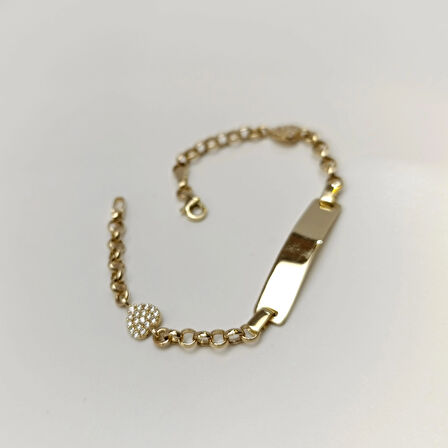 Çocuk İsim Yazılabilir Bileklik 14 Ayar Altın HD VİDEOLU