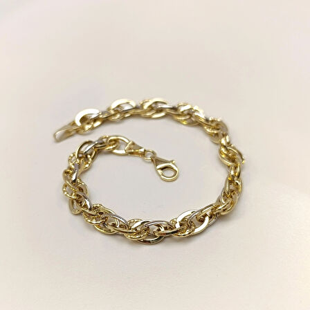 7.2mm Palamut Haloy Bileklik Künye 14 Ayar Altın HD VİDEOLU