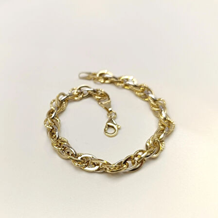 7.2mm Palamut Haloy Bileklik Künye 14 Ayar Altın HD VİDEOLU